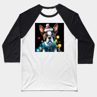 Cute Boston Terrier Drawing Baseball T-Shirt